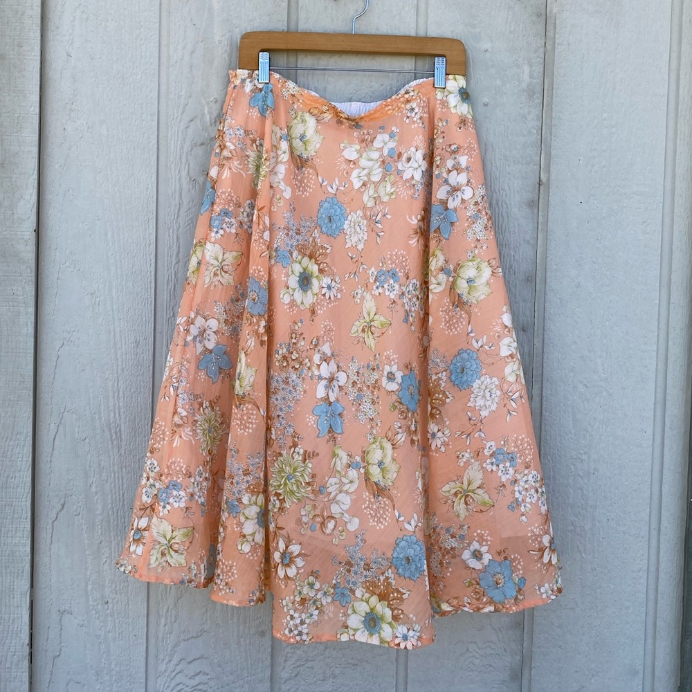 Bundle 3 for 50% off 1970s Homemade Prairie Floral Skirt Plus Cotton Half Slip